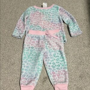 Lands End Pastel Leopard Print Pajama Set